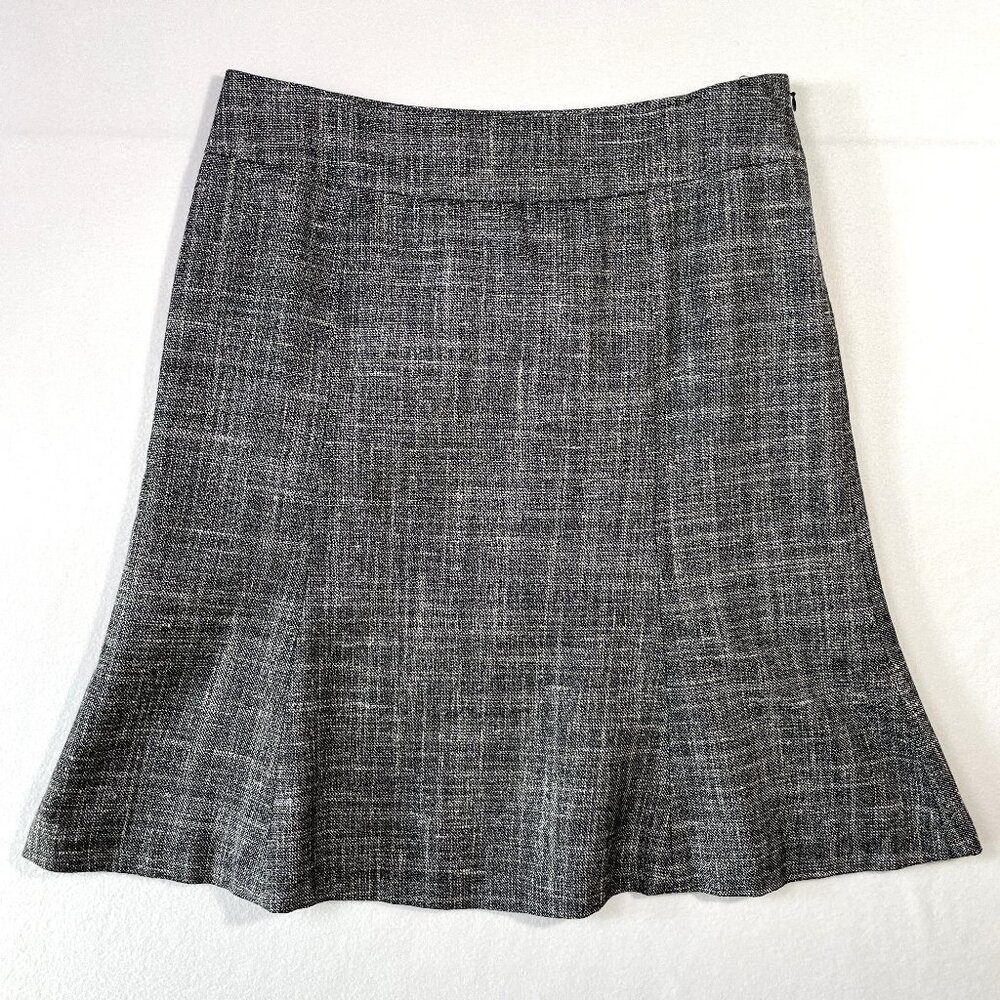 LOFT Gray Textured Midi Skirt